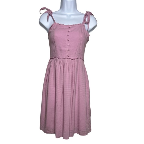 & Other Stories Button Front Tie Strap Midi Dress - Picture 1 of 7